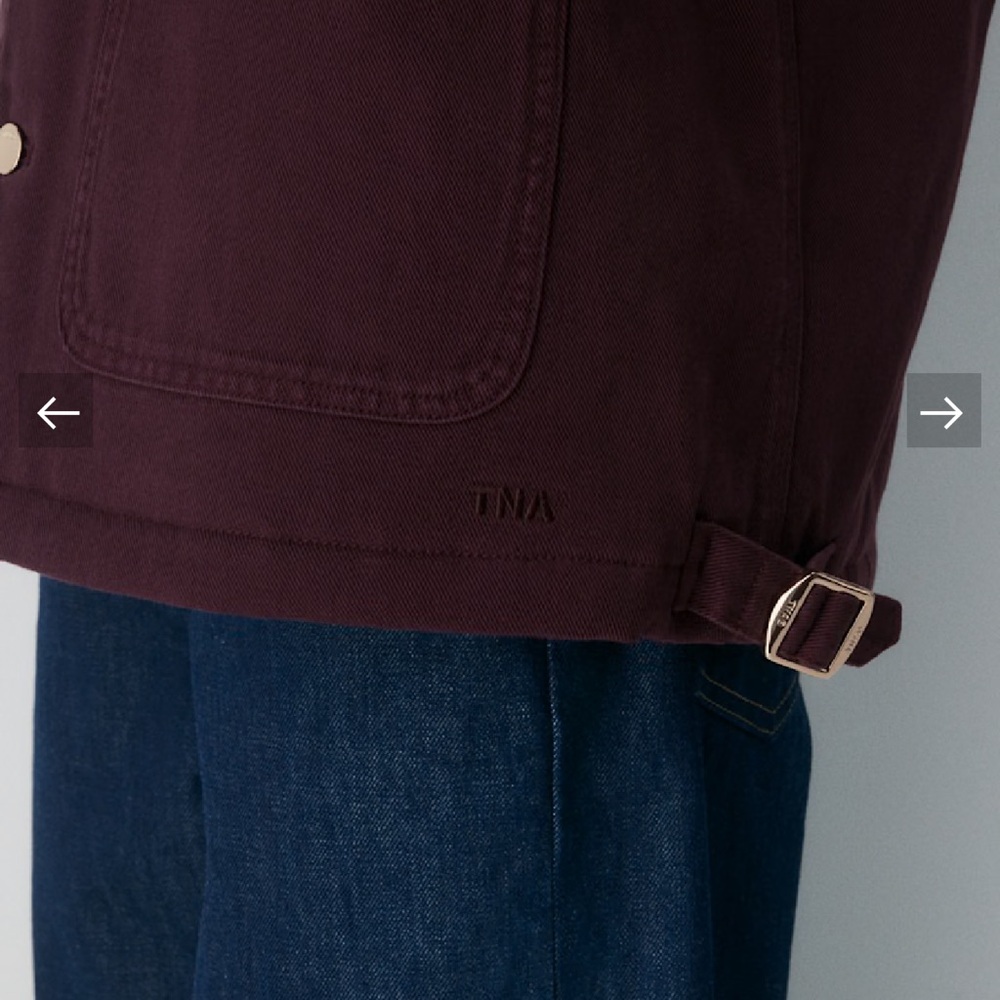 Aritzia Burgundy Utility Jacket with Black Collar Barnett - Picture 9 of 15